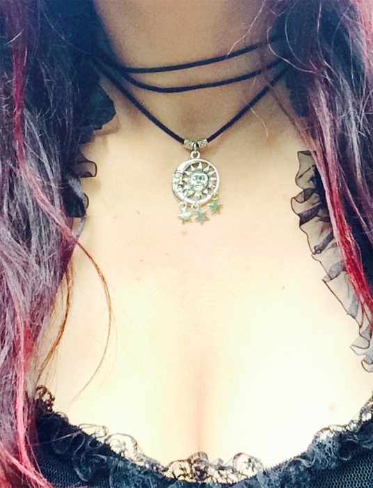 My Beautiful Gothic Sun, Moon & Stars wrap-around Choker