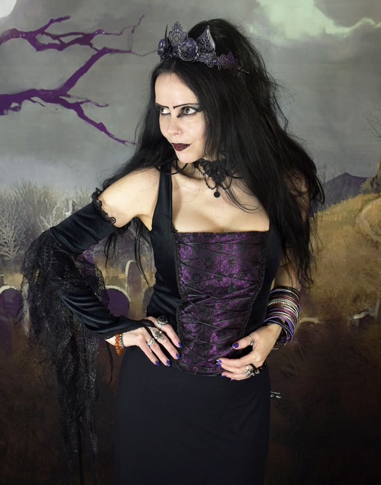 Basic Witch Bodice - steamed velvet and taffeta goth witch top by Moonmaiden Gothic Clothing