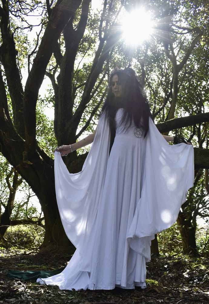 Fae of the Falls Gown - medieval elven arthurian dress by Moonmaiden Gothic Clothing