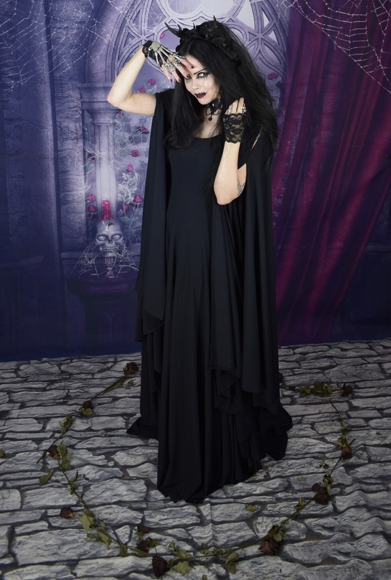 Fae of the Fallen Gown - gothic pagan witch dress by Moonmaiden Gothic Clothing