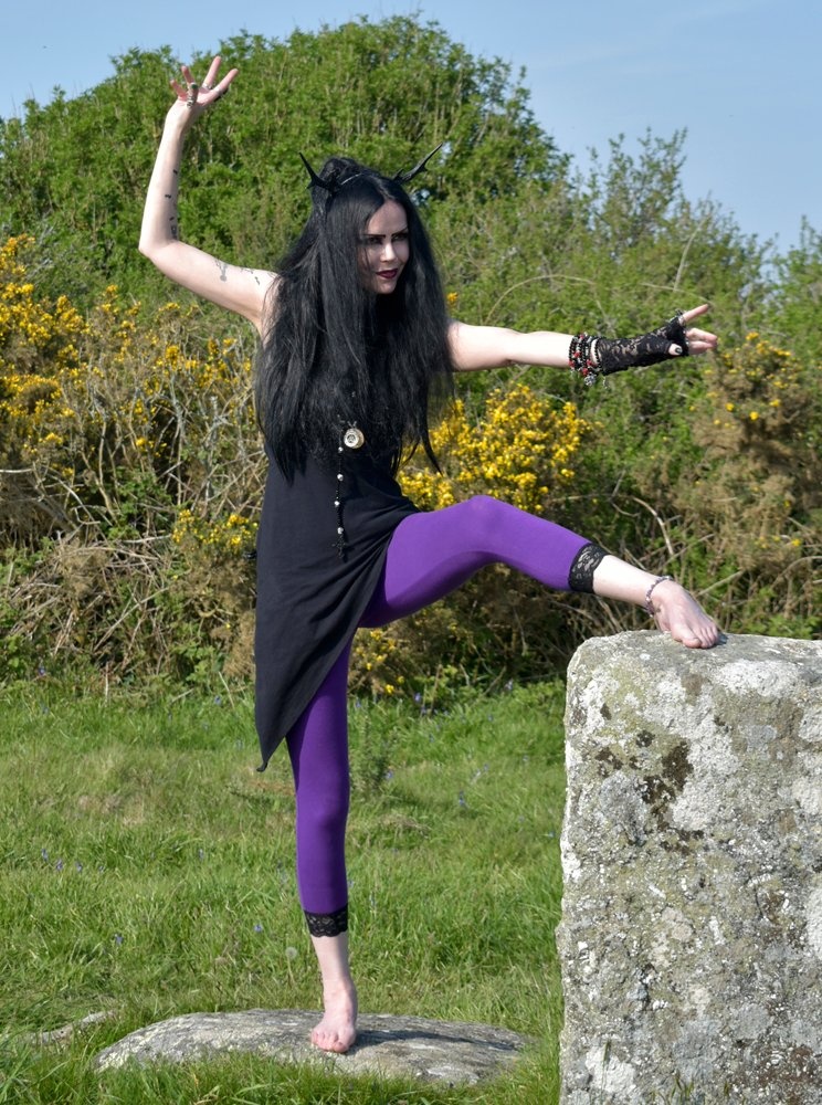 Tattooraluralura Minidress - cotton lycra elven fairy witchy mini dress by Moonmaiden Gothic Clothing