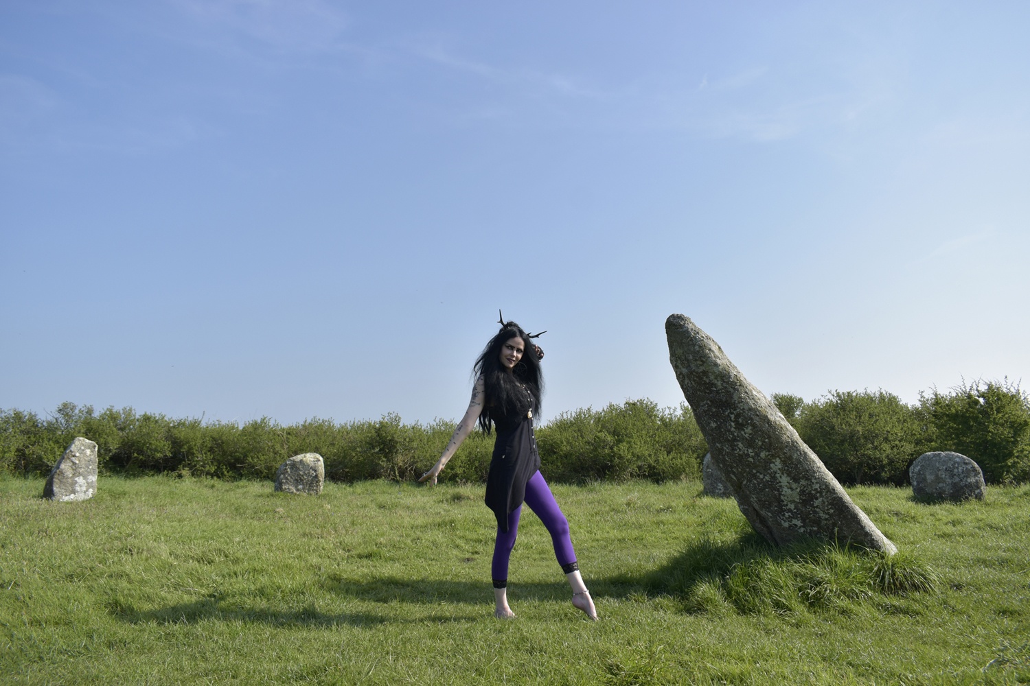 Tattooraluralura Minidress - cotton lycra elven fairy witchy mini dress by Moonmaiden Gothic Clothing