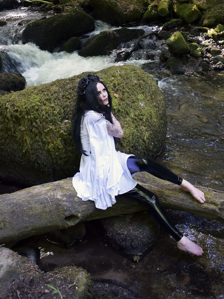 Fae of the Falls Minidress - cotton elven boho goth witch minidress