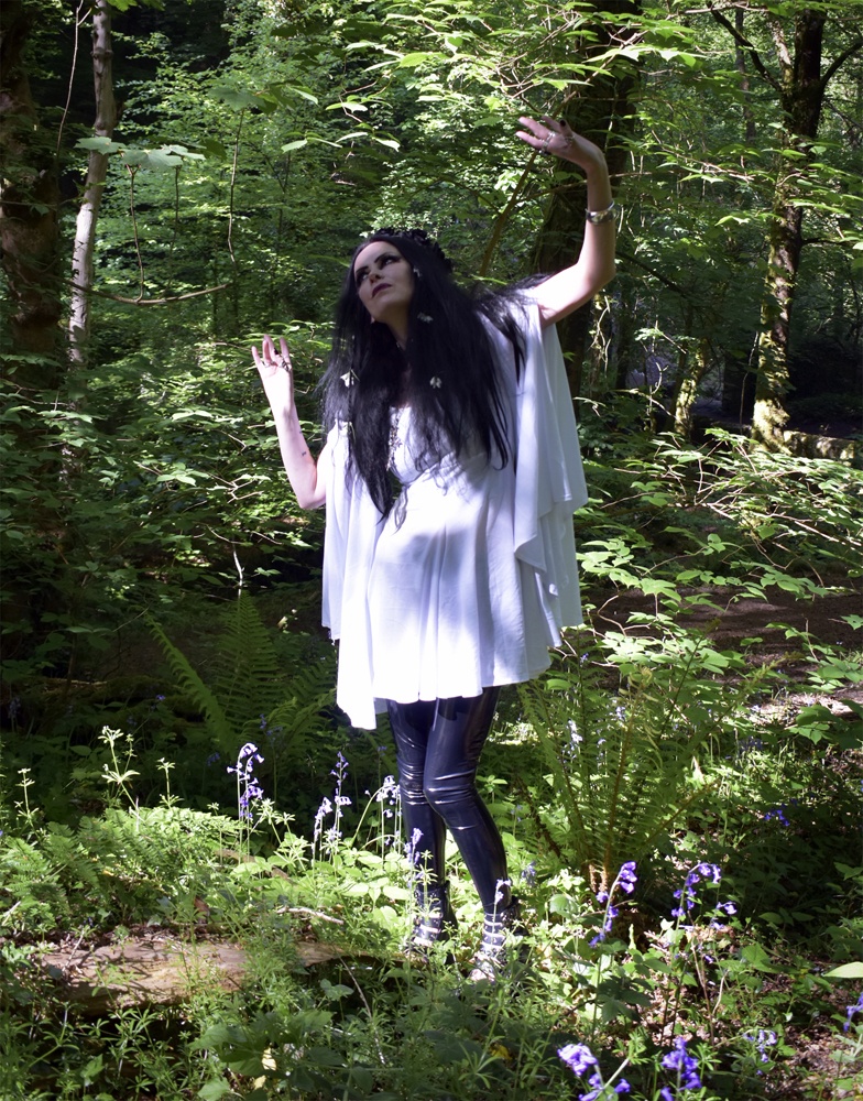 Fae of the Falls Minidress - cotton elven boho goth witch minidress