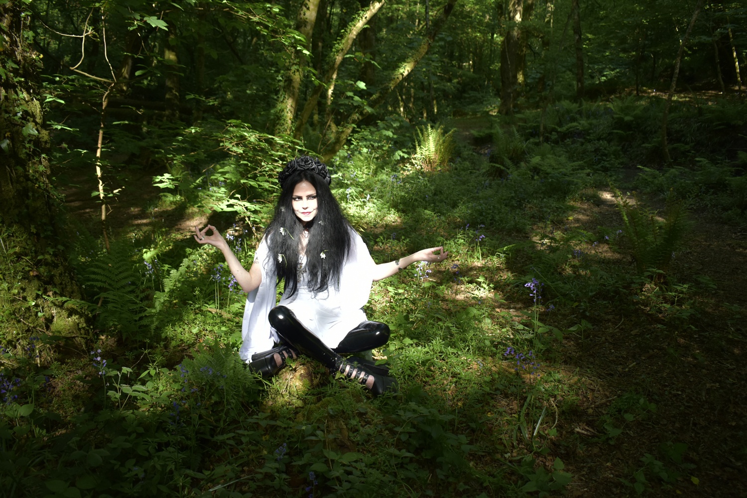 Fae of the Falls Minidress - cotton elven boho goth witch minidress