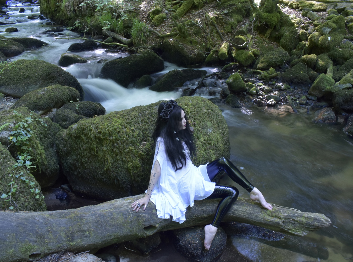 Fae of the Falls Minidress - cotton elven boho goth witch minidress