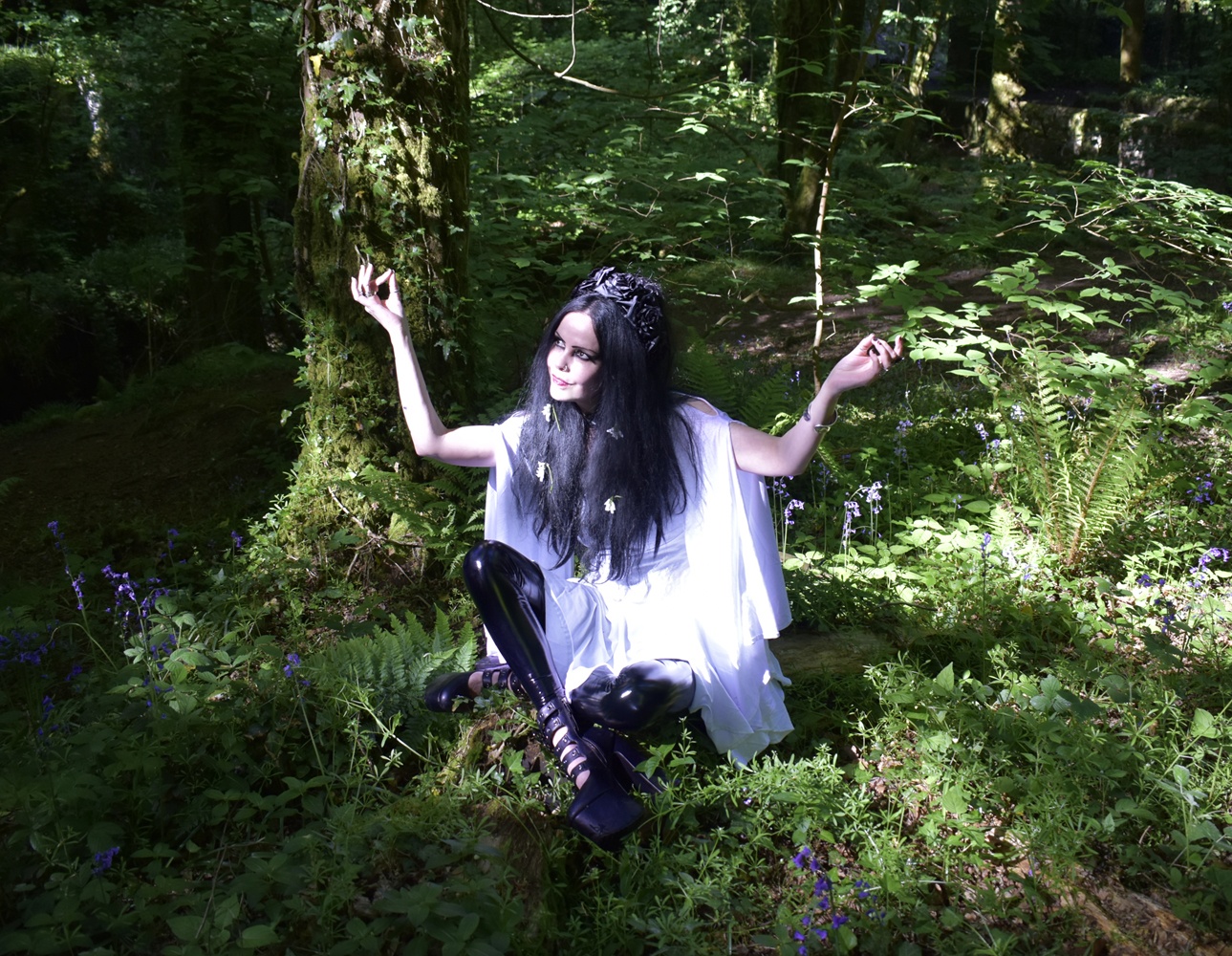 Fae of the Falls Minidress - cotton elven boho goth witch minidress