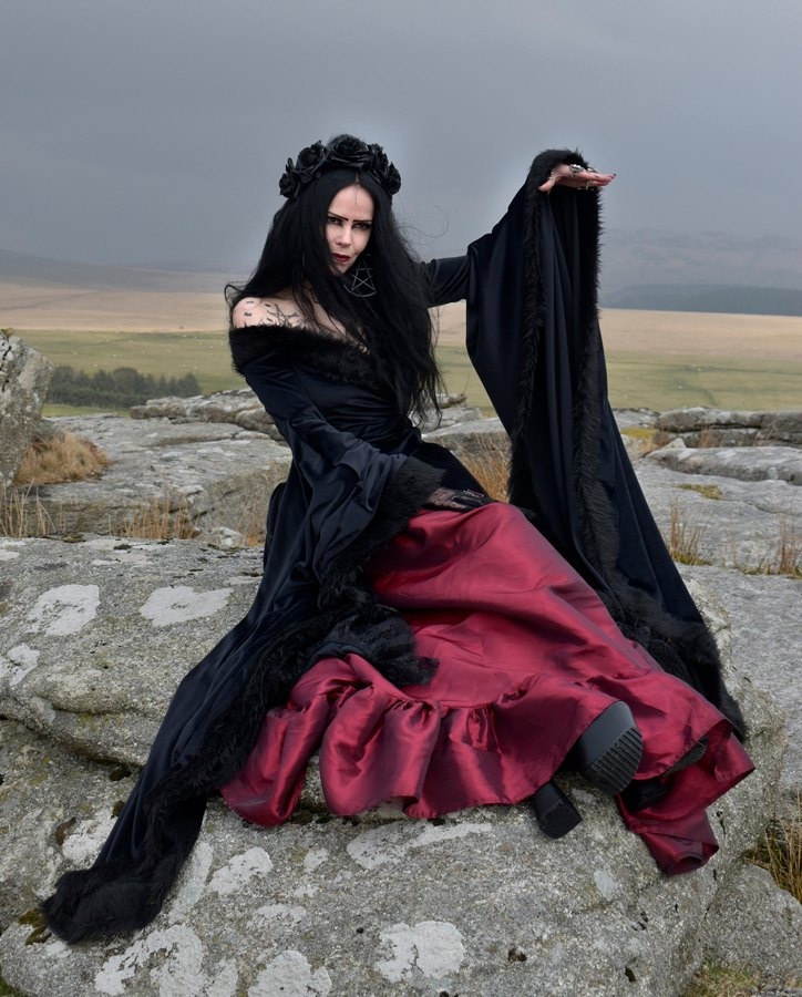 Masque of the Red Death Gown - Steamed Velvet, Taffeta, Lace and Faux Fur Medieval Goth Dress by Moonmaiden Gothic Clothing