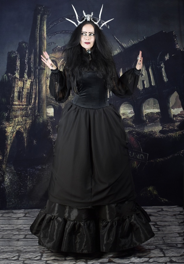 Bavmorda Bustle Gown - goth steampunk victorian gothic dress by Moonmaiden Gothic Clothing