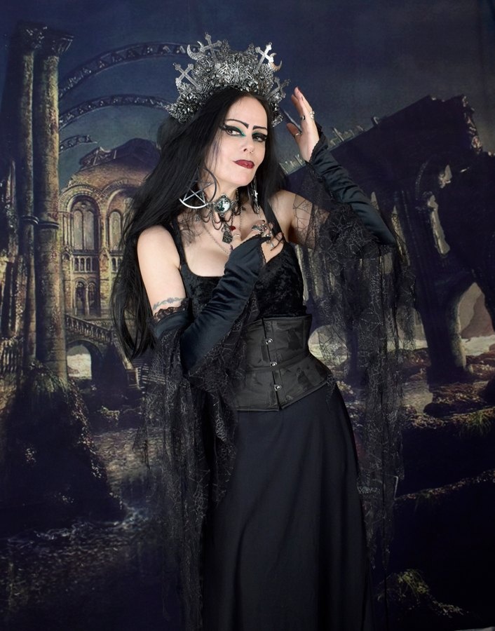 Morticia Addams Gloves by Moonmaiden Gothic Clothing