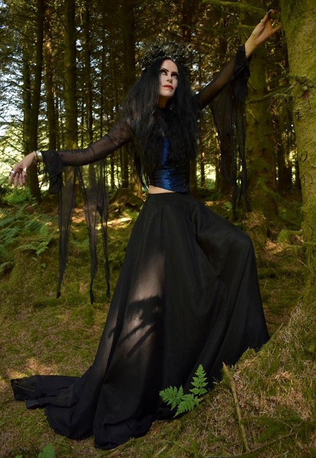 Haunted Enchantress Skirt - long witchy skirt by Moonmaiden Gothic Clothing