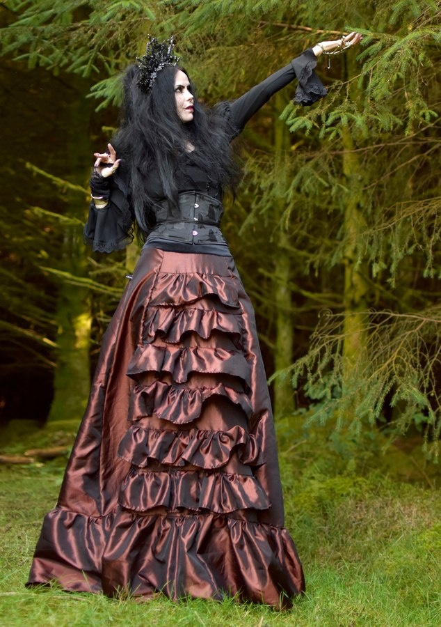Graveheart Skirt - cotton lycra witchy steampunk goth top by Moonmaiden Gothic Clothing
