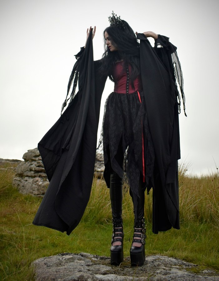 Fae of the Falls Bolero - cotton jersey witch top by Moonmaiden Gothic Clothing