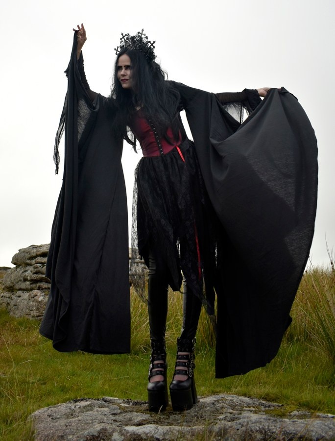 Fae of the Falls Bolero - cotton jersey witch top by Moonmaiden Gothic Clothing
