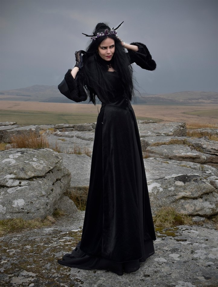 Walpurgis Coat -  steamed velvet and faux fur goth witch steampunk coat by Moonmaiden Gothic Clothing