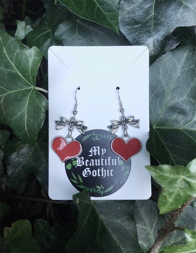 Heart and Bow Earrings