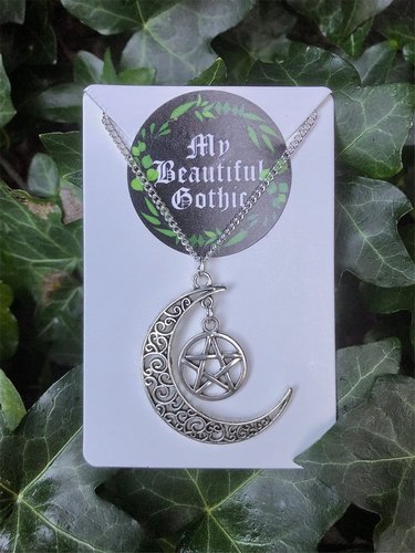 Magickal Moon and Pentacle Necklace