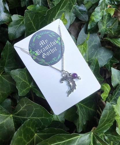 Moon and Amethyst Necklace