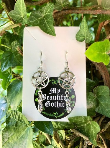 Pentacle &amp; Goddess Earrings