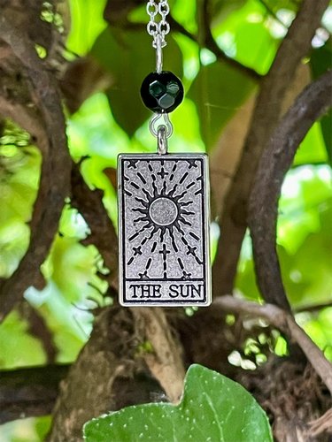 The Sun Tarot & Black Onyx Pendant Necklace