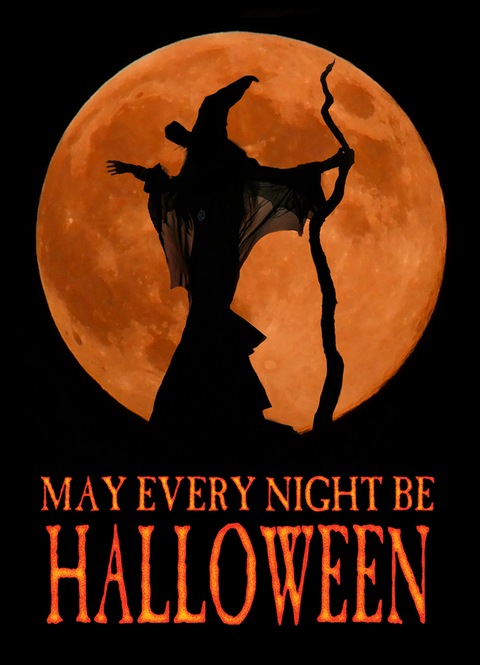Moonmaiden - May Every Night be Halloween Card